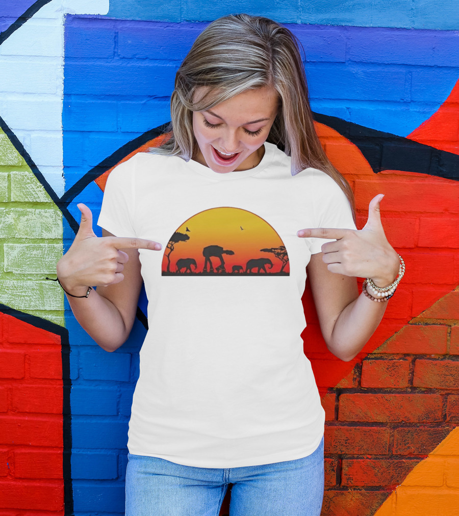 Star Wars AT AT Walker African Savanna Sunset T-Shirt