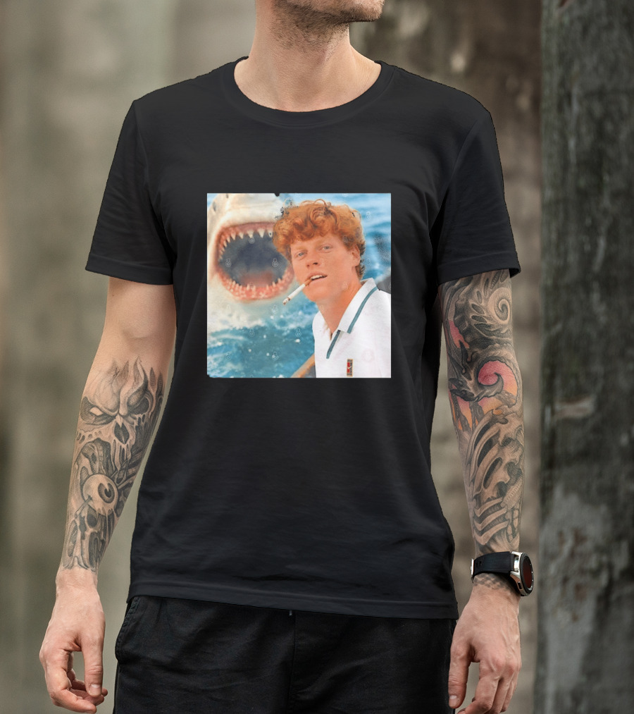 Jannik Sinner Smoking With Great White Shark Tennis Image T-Shirt
