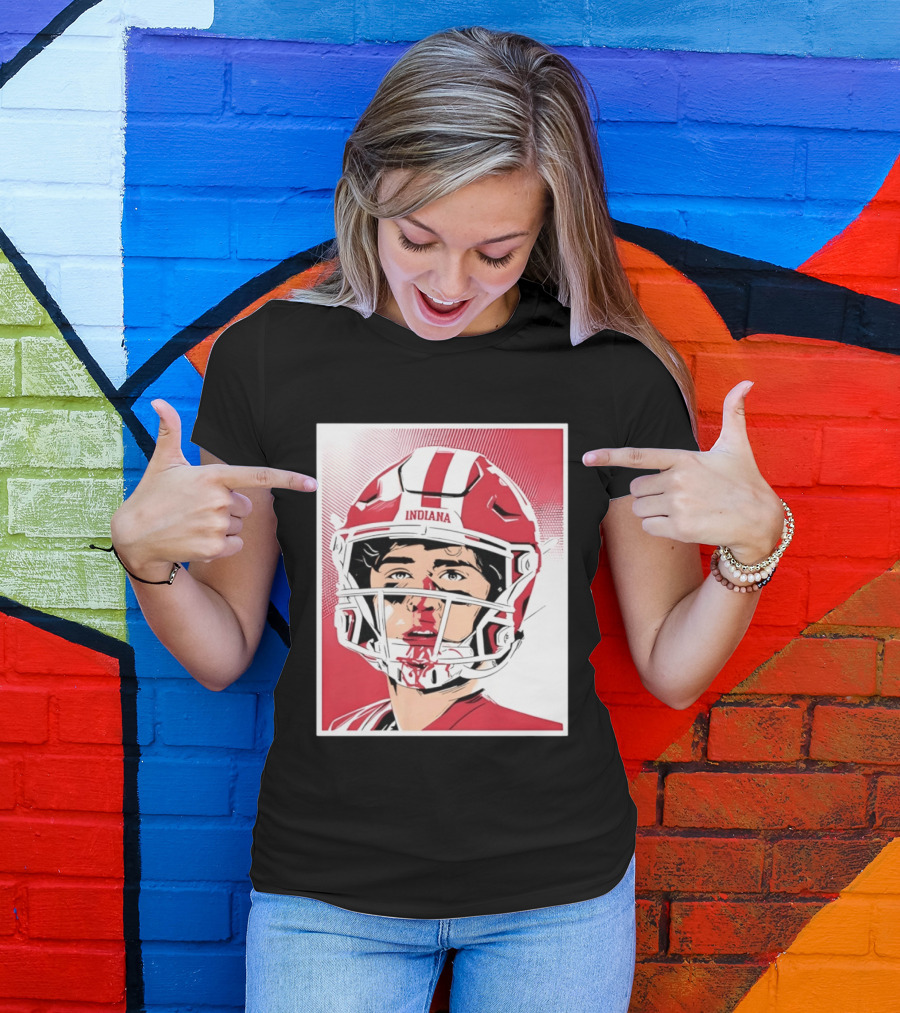 Josh Hoover Indiana Football Bloody Face Helmet T-Shirt