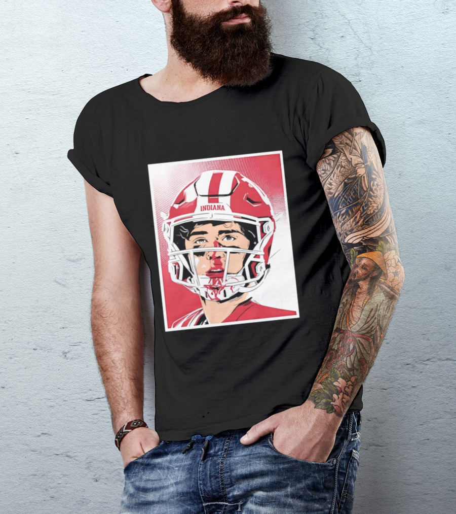 Josh Hoover Indiana Football Bloody Face Helmet T-Shirt