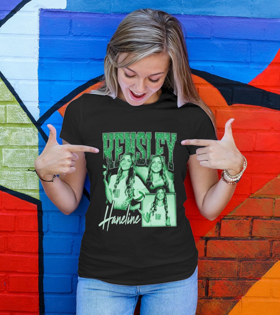 Kensley Haneline 18 Volleyball Player Green Collage T-Shirt