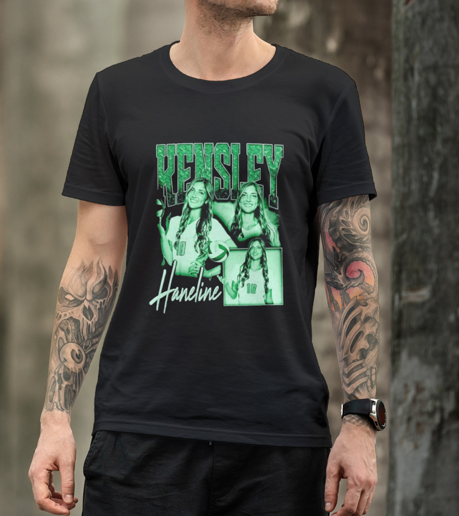 Kensley Haneline 18 Volleyball Player Green Collage T-Shirt