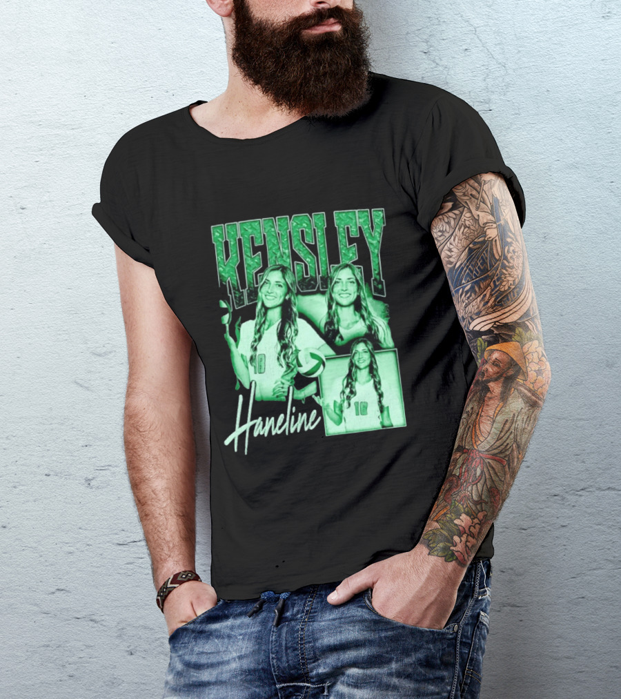Kensley Haneline 18 Volleyball Player Green Collage T-Shirt