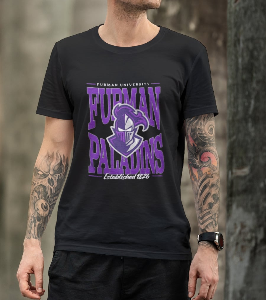 Furman University Paladins NCAAF Established 1826 Purple Knight T-Shirt