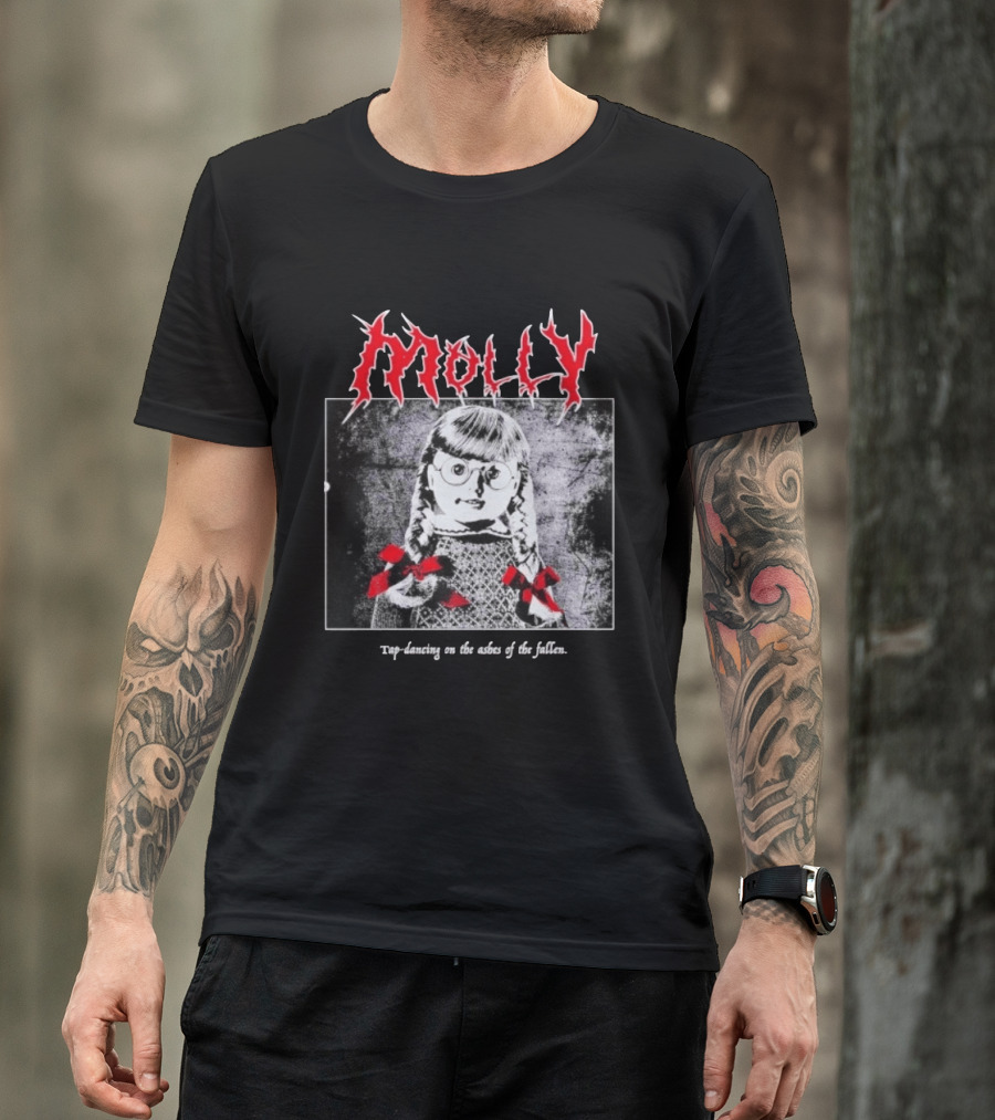 Molly Tap Dancing On The Ashes Of The Fallen Horror Doll Drawing T-Shirt