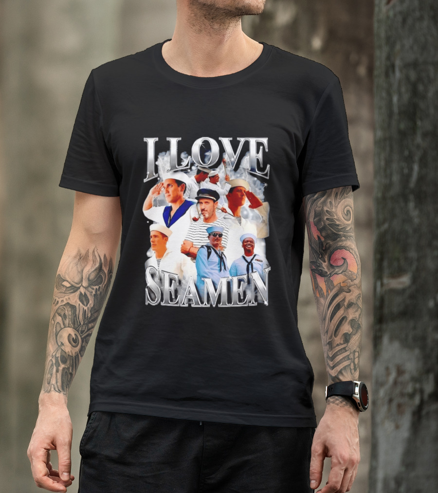 I Love Seamen Sailor Aesthetic Navy Nautical T-Shirt