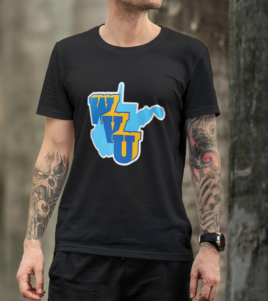 West Virginia Mountaineers WVU State Map T-Shirt