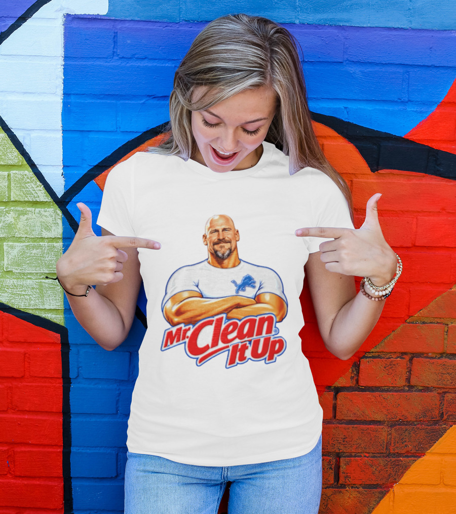 Dan Campbell Mr Clean It Up Detroit Lions Exclusively T-Shirt