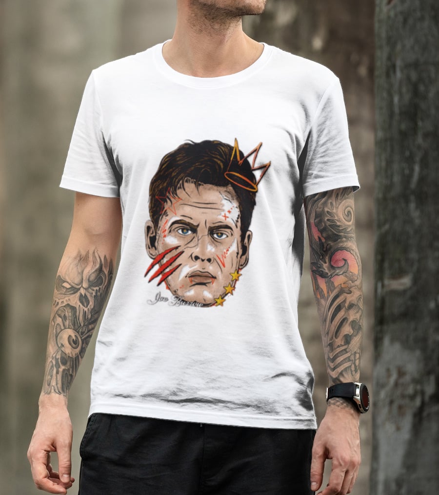 Joe Burrow Fat Head Limited Edition Player Crowned Star Scratches T-Shirt