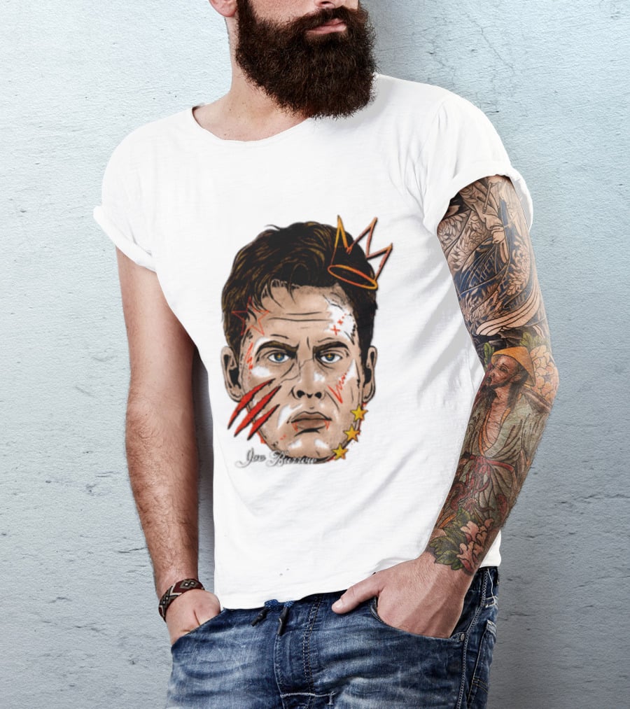 Joe Burrow Fat Head Limited Edition Player Crowned Star Scratches T-Shirt