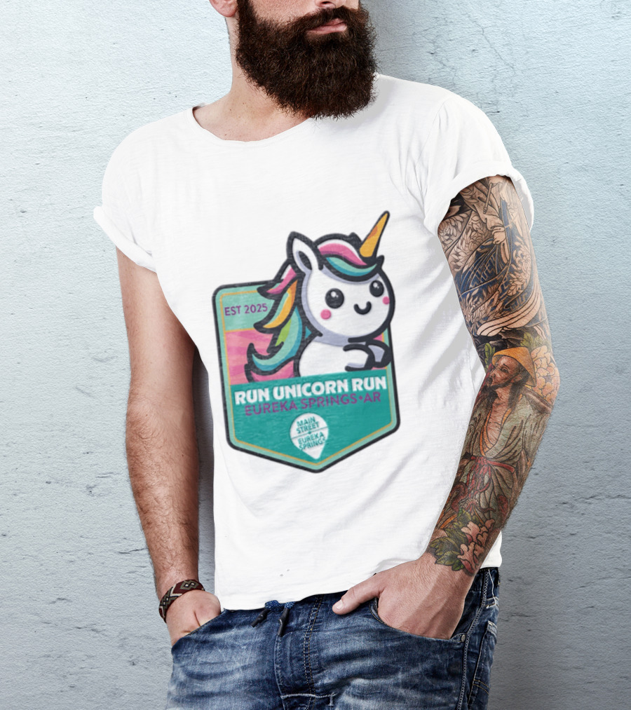 EST 2025 Run Unicorn Run Eureka Springs AR Main Street T-Shirt