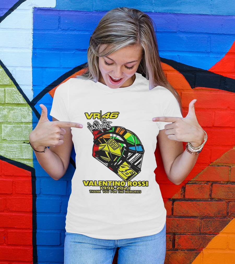 Valentino Rossi VR46 1996 2021 Thank You For The Memories Helmet T-Shirt