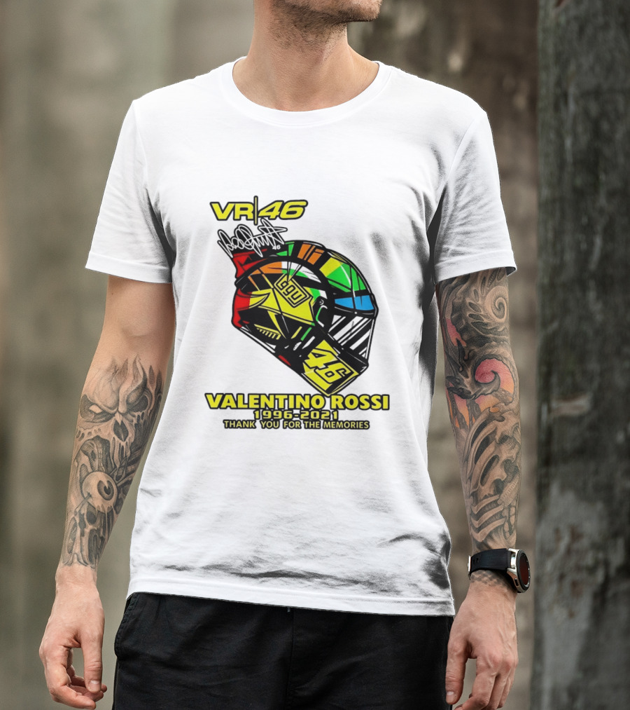 Valentino Rossi VR46 1996 2021 Thank You For The Memories Helmet T-Shirt