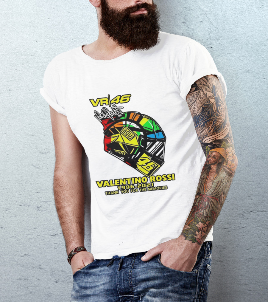 Valentino Rossi VR46 1996 2021 Thank You For The Memories Helmet T-Shirt