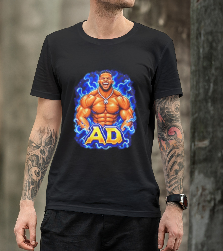 Aaron Donald AD Muscular Cartoon Style Los Angeles Rams 99 T-Shirt