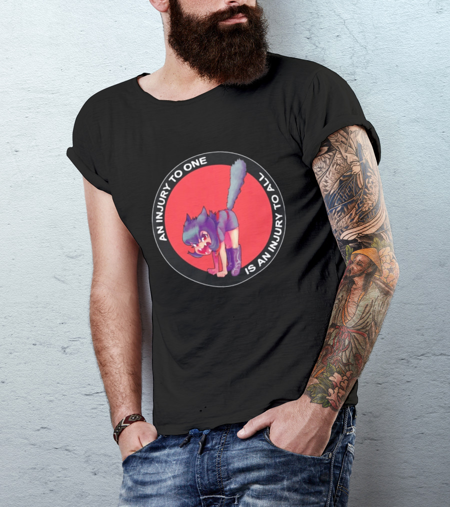 An Injury To One Is An Injury To All Cat Girl Red T-Shirt