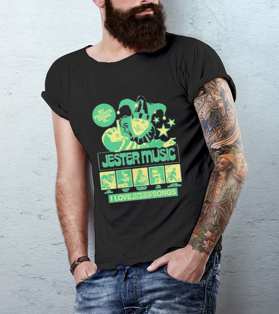 Jester Music My Favorite Genre Is The Garden Jethro Tull Return To Forever The Dead I Love Silly Songs T-Shirt