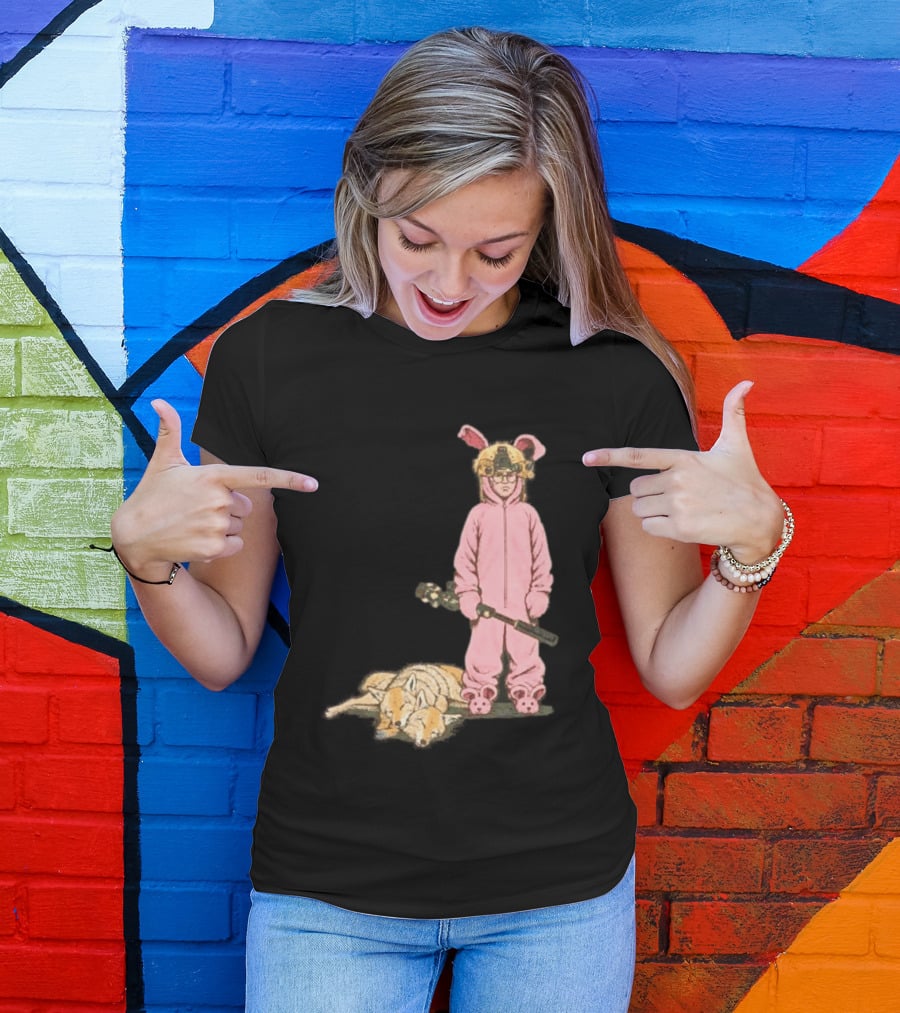 Pink Nightmare Bunny Suit Coyote Hunting Sniper T-Shirt