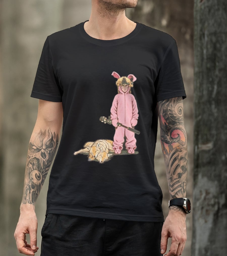 Pink Nightmare Bunny Suit Coyote Hunting Sniper T-Shirt