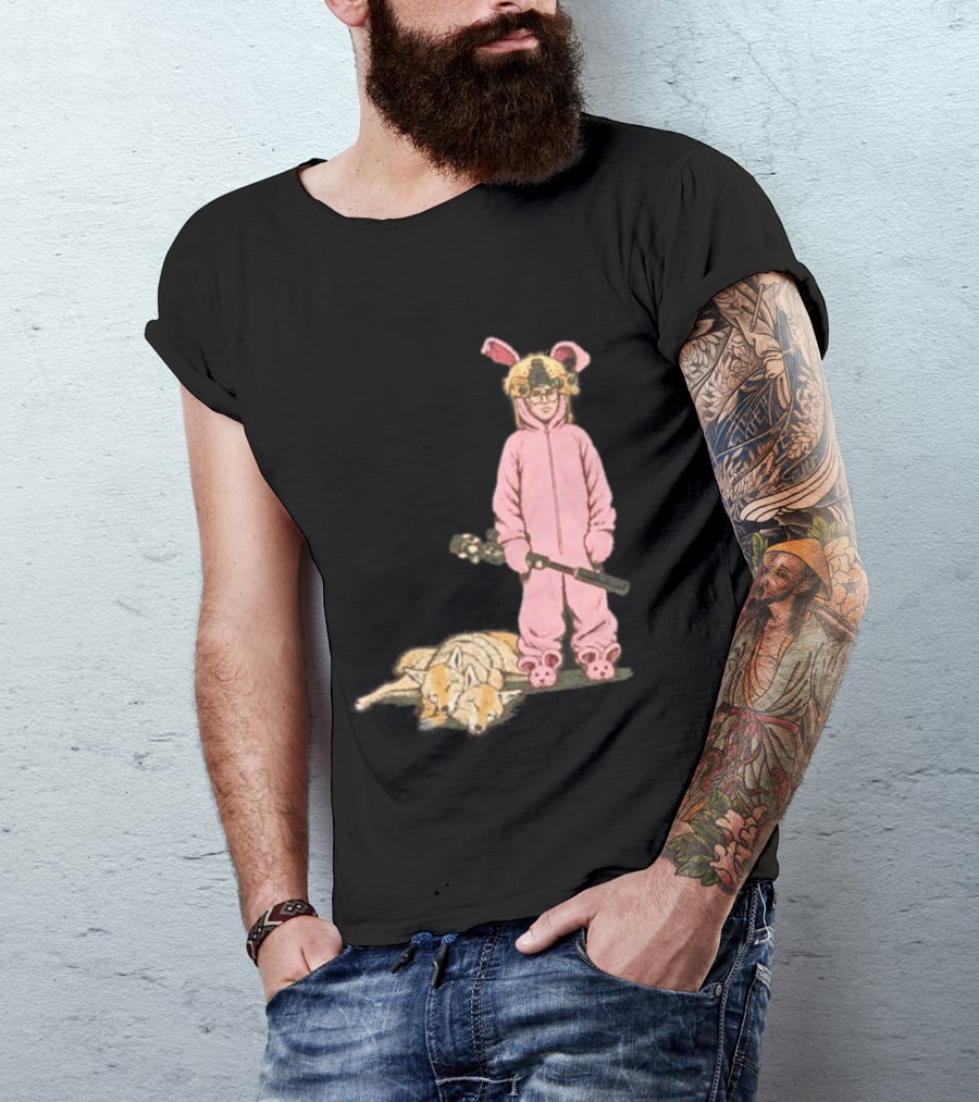 Pink Nightmare Bunny Suit Coyote Hunting Sniper T-Shirt