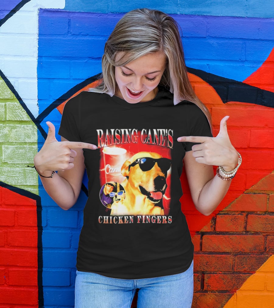 Raising Cane's Labrador Sunglasses Cup Chicken Fingers T-Shirt