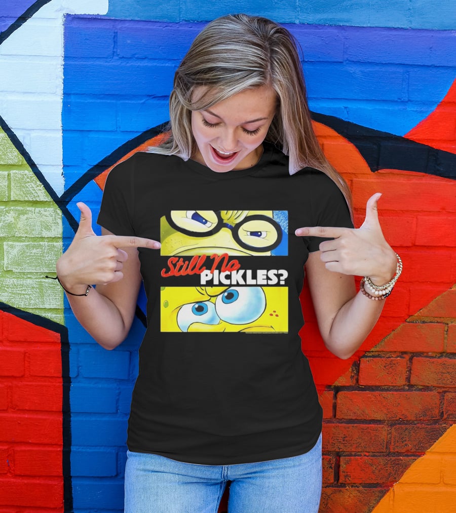 SpongeBob SquarePants Still No Pickles Nickelodeon Eyes Close Up T-Shirt