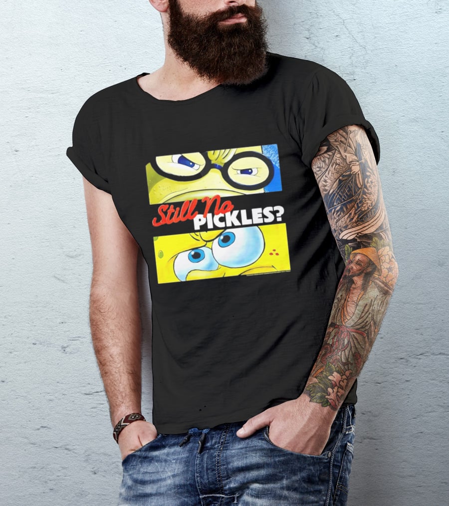 SpongeBob SquarePants Still No Pickles Nickelodeon Eyes Close Up T-Shirt