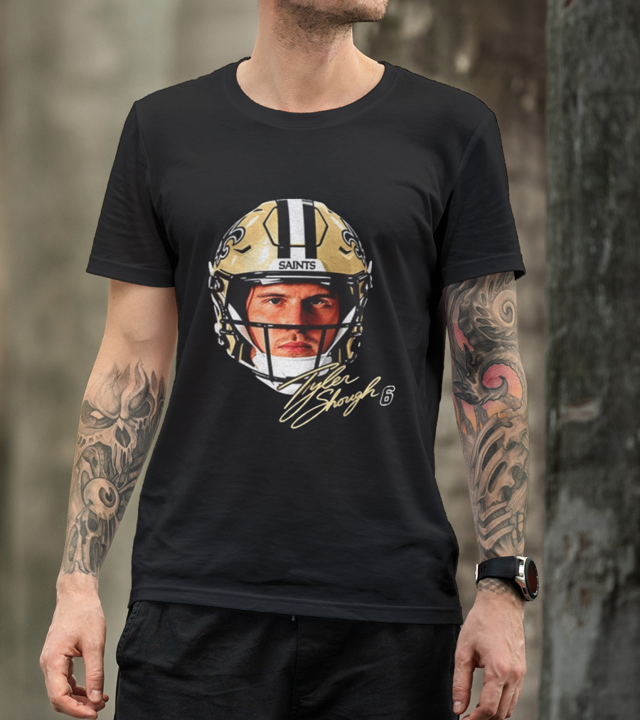 Tyler Shough New Orleans Saints Football Helmet Big Face 6 T-Shirt