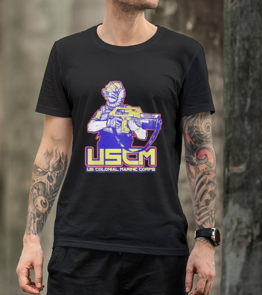 USCM US Colonial Marine Corps Alien Warrior T-Shirt