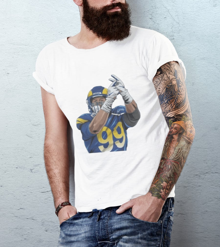 Aaron Donald No 99 Los Angeles Rams AD99 Blue And Yellow Football Gear T-Shirt