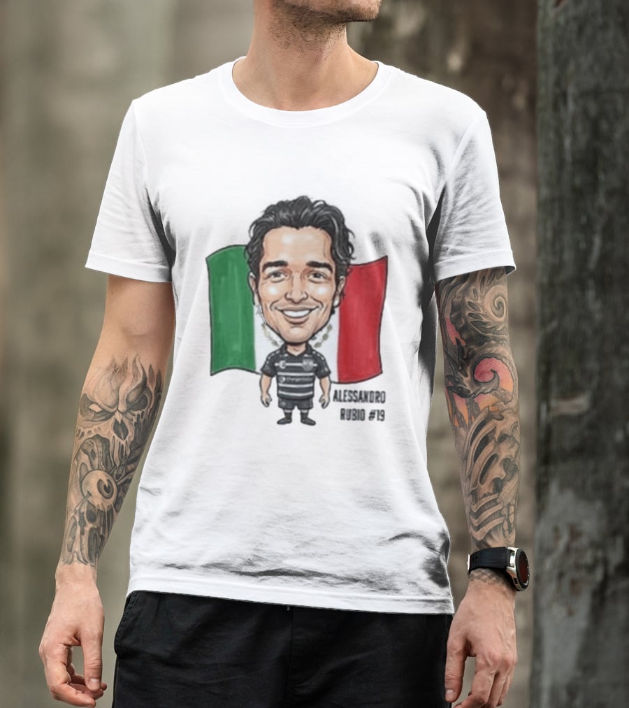 Alessandro Rubio No 19 Caricature Mexico Flag Football Jersey T-Shirt