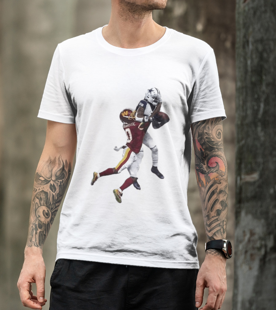 Ceedee Lamb Dak Prescott Record Breaking Touchdown Dallas Washington Football Moment T-Shirt