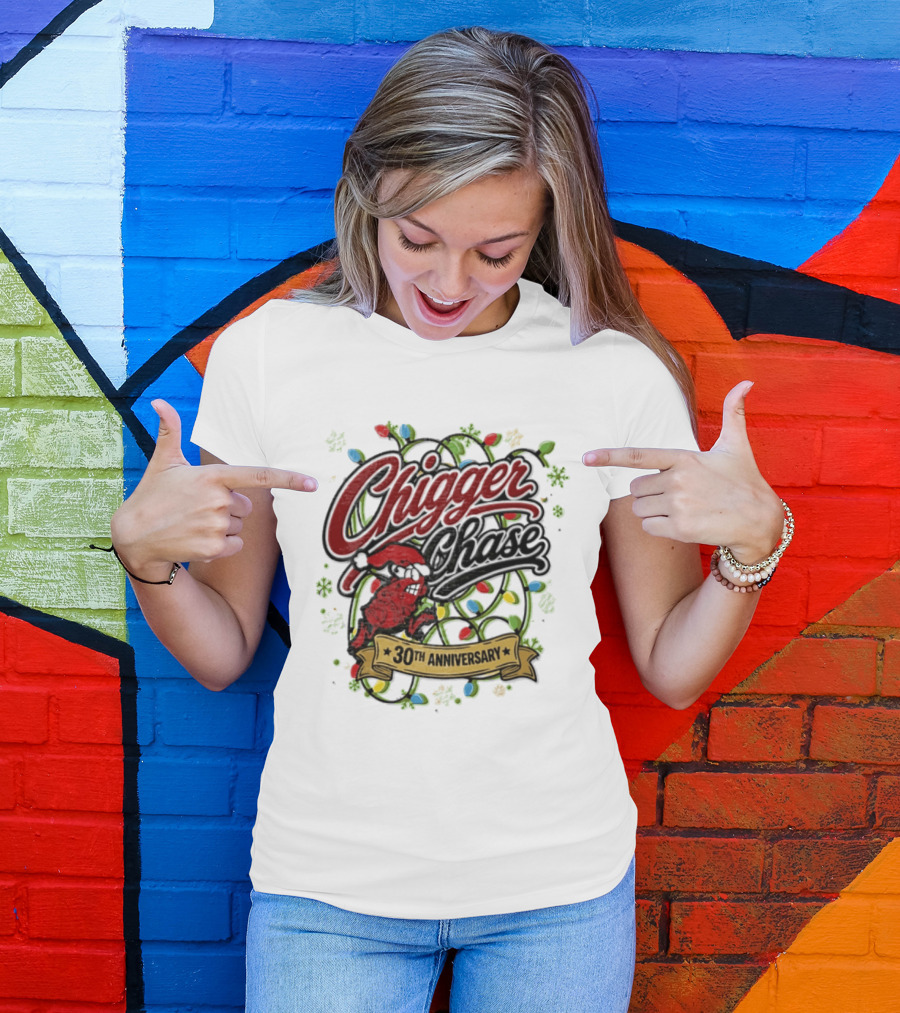 Chigger Chase Christmas Lights 30th Anniversary Celebration T-Shirt
