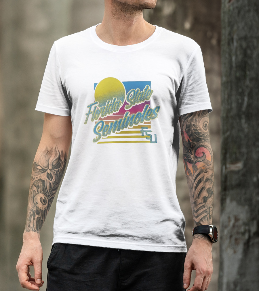 Florida State Seminoles FSU Retro College Sports Sunset T-Shirt