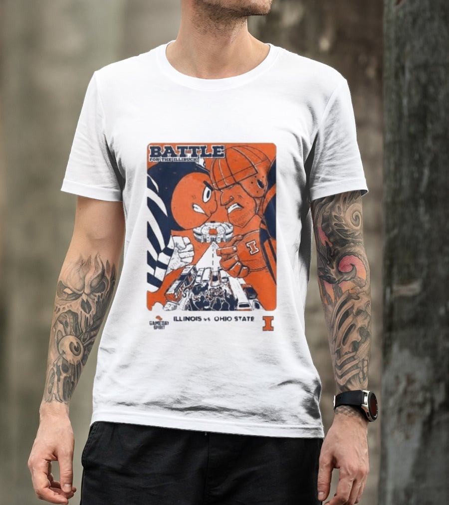 Battle For The Illibuck Illinois Vs Ohio State NCAA College Football 2026 Ohio Stadium T-Shirt