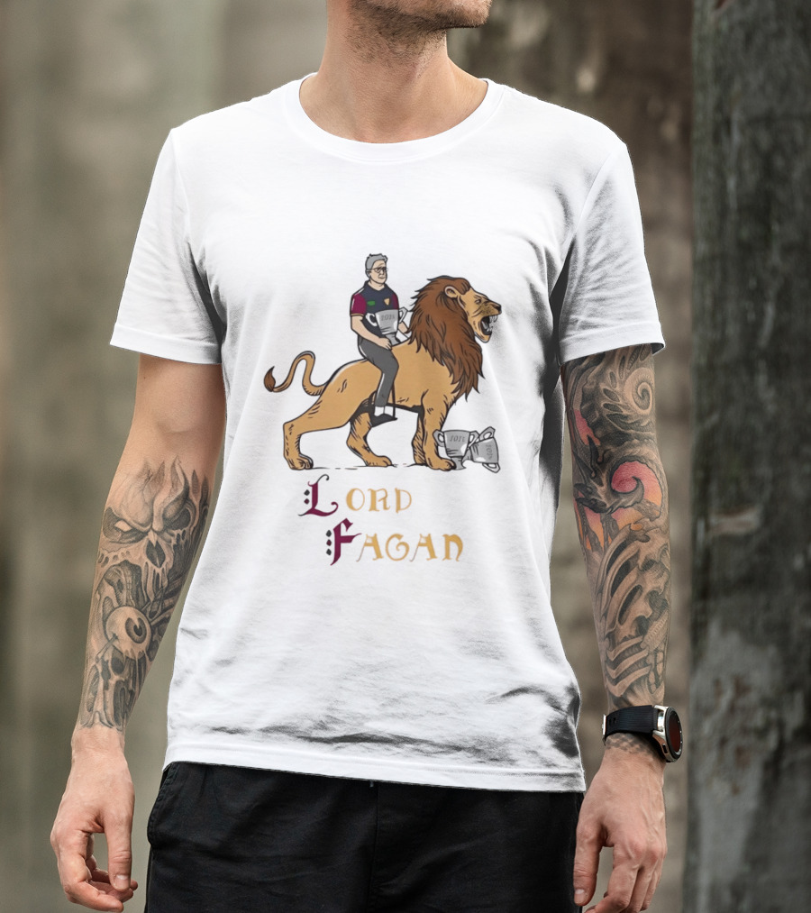 Lord Fagan Brisbane Lions 2024 Premiership Trophy Holder Riding Lion T-Shirt