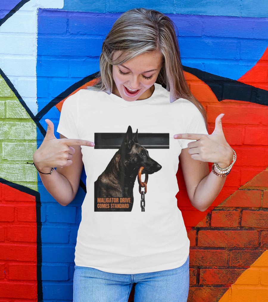 Maligator Drive Comes Standard Belgian Malinois Iron Bar Handler T-Shirt