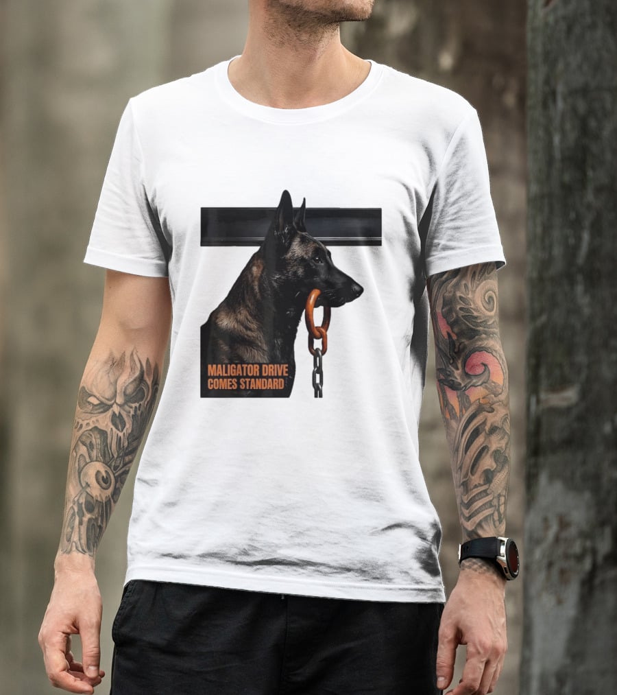 Maligator Drive Comes Standard Belgian Malinois Iron Bar Handler T-Shirt