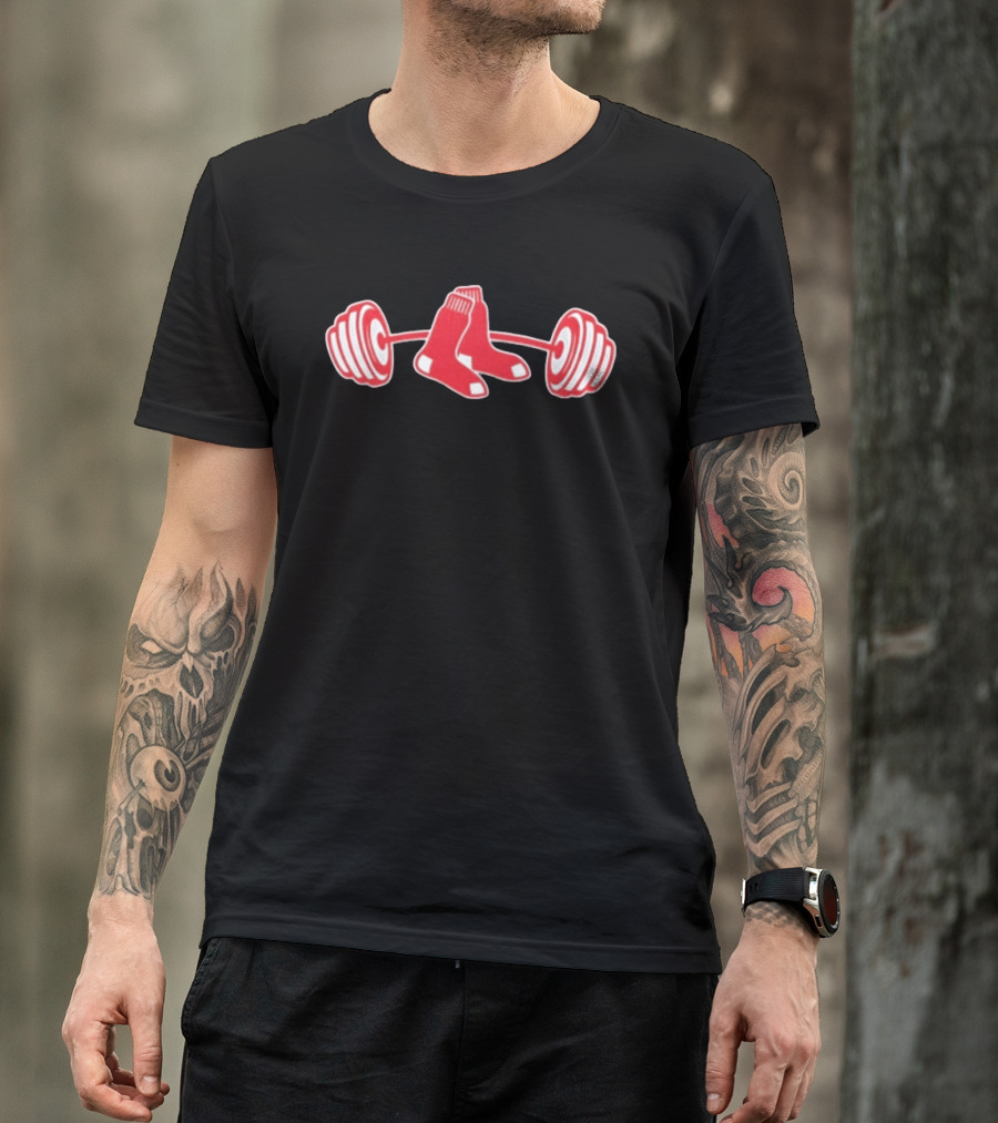 Aroldis Chapman Boston Red Sox Weightlifting Socks Barbell T-Shirt