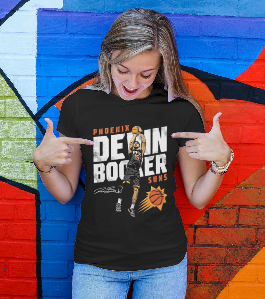 Phoenix Suns Devin Booker Jump Shot NBA Basketball T-Shirt