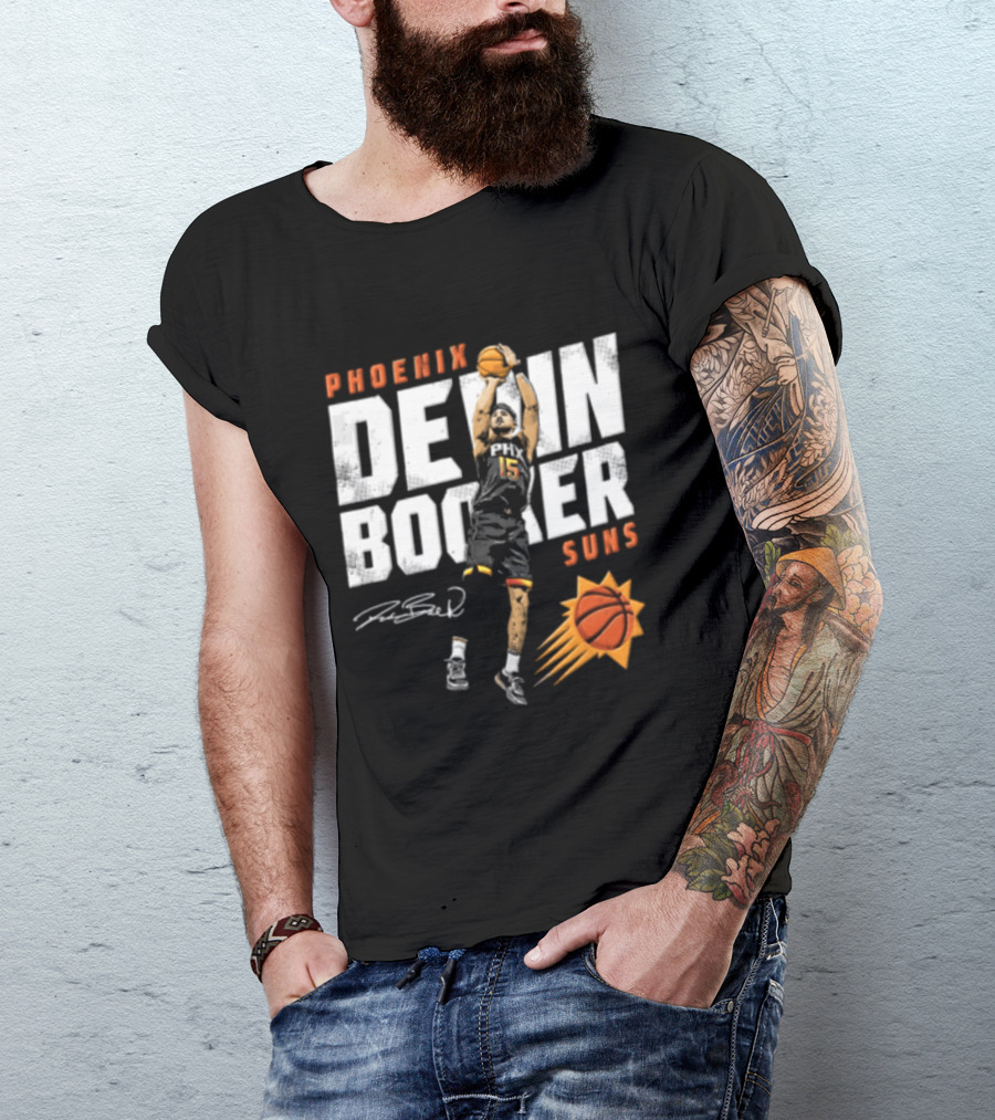 Phoenix Suns Devin Booker Jump Shot NBA Basketball T-Shirt