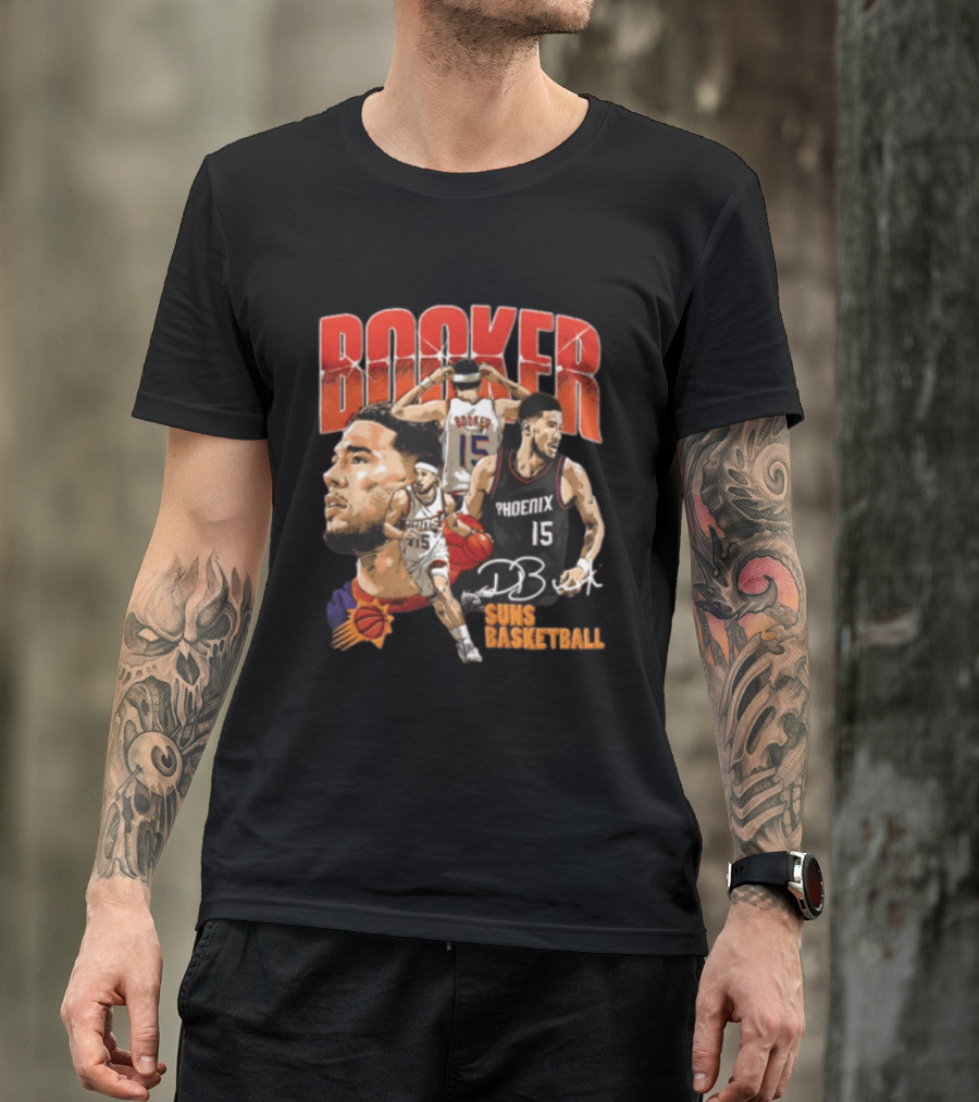 Devin Booker Phoenix Suns Basketball Player Action 15 Suns NBA Basketball T-Shirt