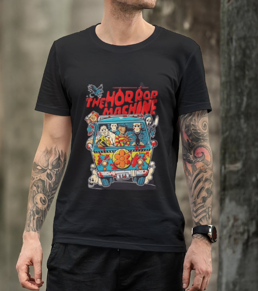 The Horror Machine Halloween Movie Icons Spooky Van Adventure T-Shirt