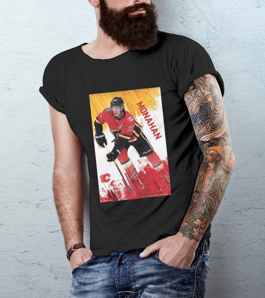 Sean Monahan Calgary Flames NHL Hockey Action T-Shirt