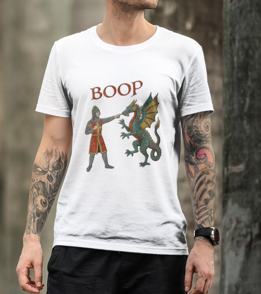 Knight Pointing Boop Dragon Encounter T-Shirt