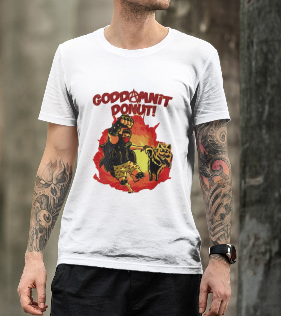 Goddamnit Donut Dungeon Crawler Carl With Mask And Cat T-Shirt