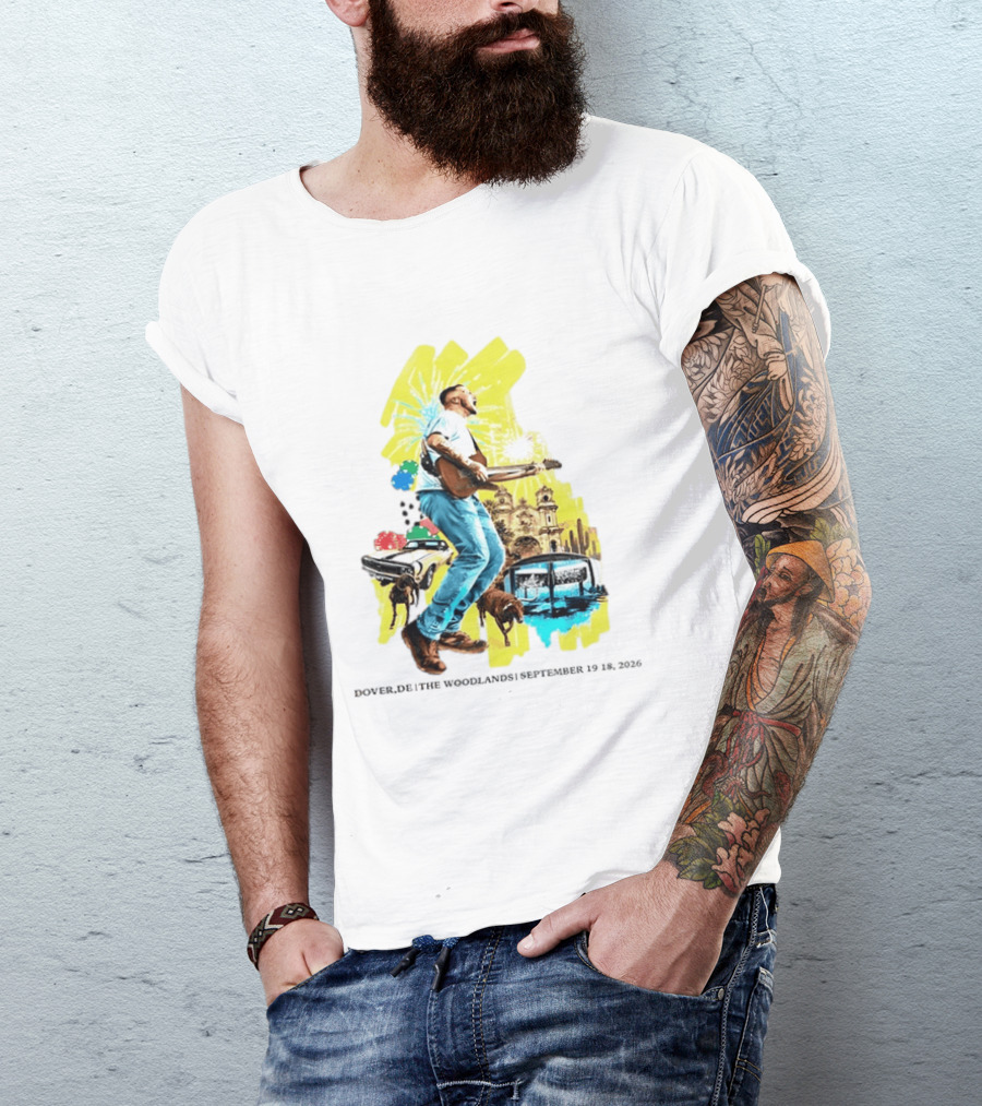 The Woodlands Concert Dover DE September 2026 Vintage Car Fireworks Artistry T-Shirt