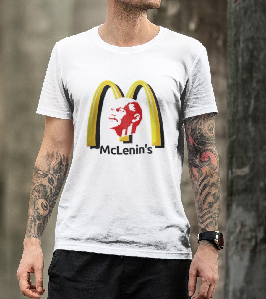 Vladimir Lenin Red Face McLenin's Yellow Arches T-Shirt