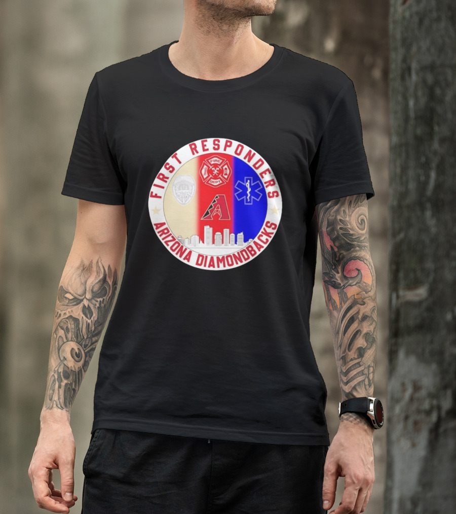Arizona Diamondbacks First Responders Police Fire Dept EMT Appreciation T-Shirt