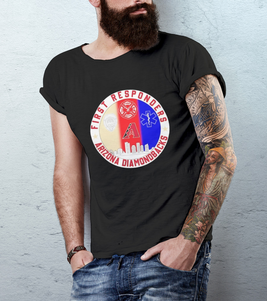 Arizona Diamondbacks First Responders Police Fire Dept EMT Appreciation T-Shirt